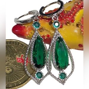 Pretty green emerald color earrings